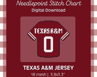 Modèle PDF - Texas A&M Jersey - Aggies Stitch Design - téléchargement numérique