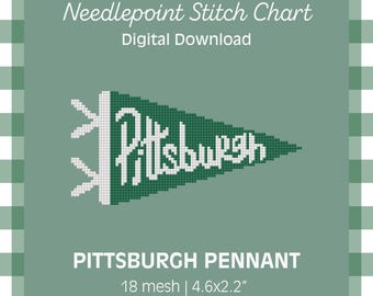 Motif PDF - Fanion de Pittsburgh - Conception de point de Pennsylvanie - téléchargement numérique