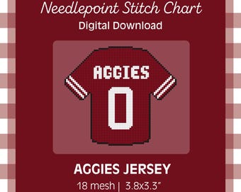 Modèle PDF - Aggies Jersey - Texas A&M Stitch Design - téléchargement numérique