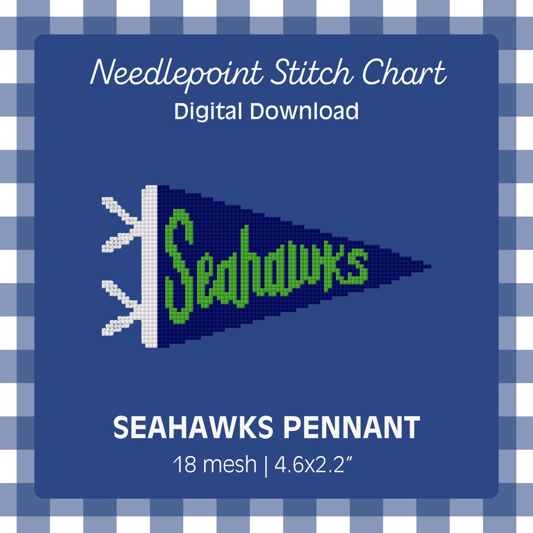 Seahwk Pattern Needlepoint Pattern PDF - Seahawks Pennant - Seattle Seahawks Football ...