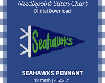 Motif PDF - fanion des Seahawks - Design de point de football des Seahawks de Seattle - téléchargement numérique