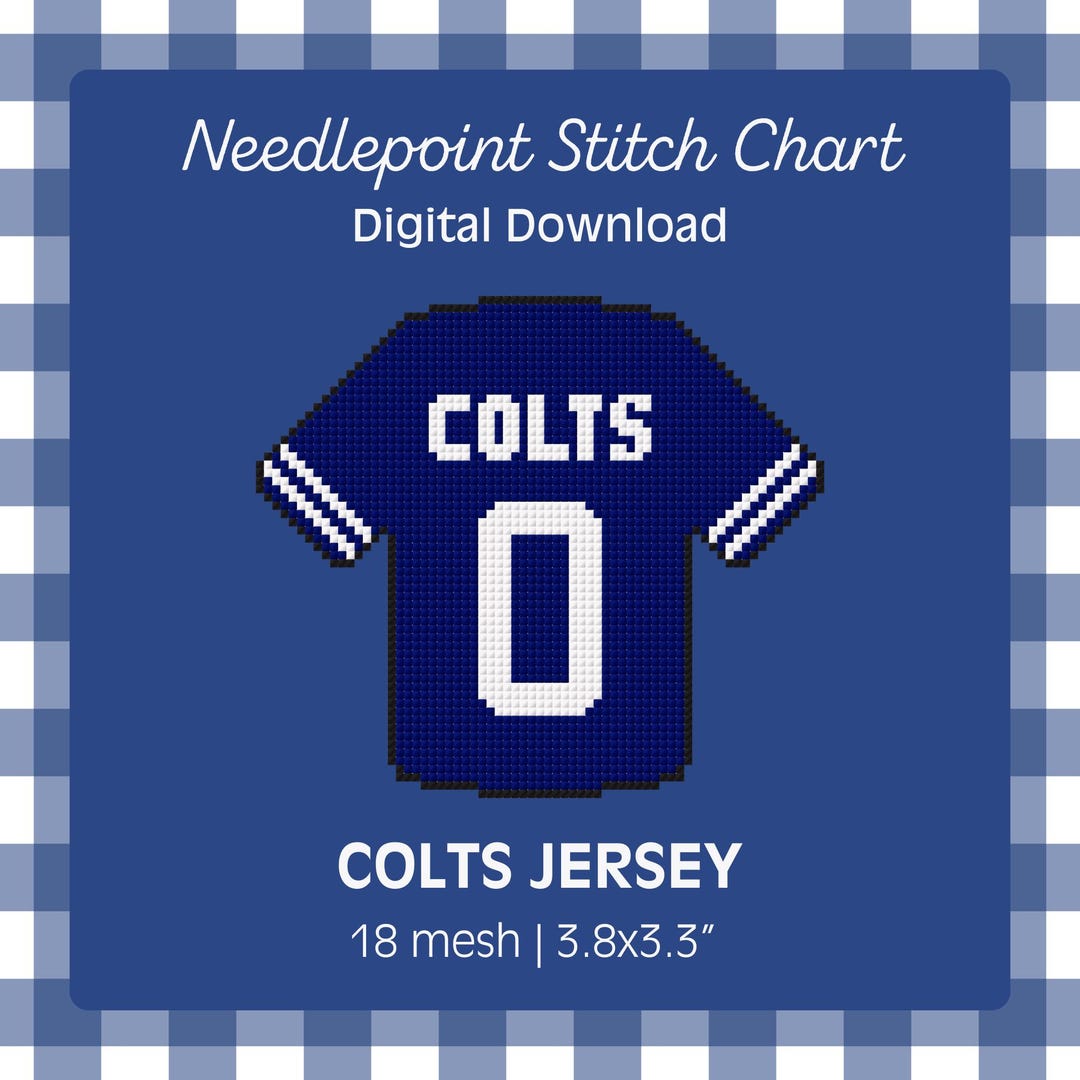 Needlepoint Pattern PDF - Indianapolis Colts Jersey - Stitch Design ...