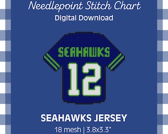 Motif PDF - Maillot des Seahawks - Conception de point de football des Seahawks de Seattle - téléchargement numérique