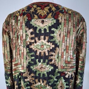 Chaqueta de noche vintage con lentejuelas y cuentas de Adrianna Papell, talla L imagen 5