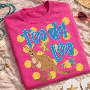 Toodaloo Kangaroo Shirt, Bright Preppy Girly Tee, Trendy Whimsy Graphic for Women Kids Spring Vibes Cute Aesthetic Gift
