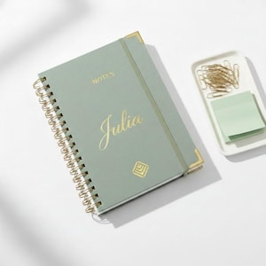 Feathers Motif & Name Spiral Journal