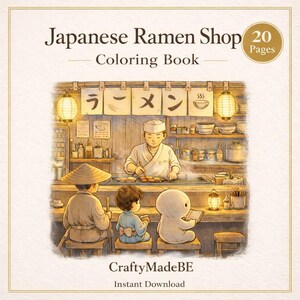 Japanese Storybook Coloring Book – Cozy Village Scenes (A4 Printable PDF) image 3