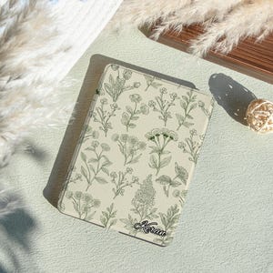 Funda magnética desmontable con estampado floral retro para Kindle, compatible con Kindle Paperwhite de 12.ª y 11.ª generación (7" y 6,8") con correa, Fire HD y Kobo Clara.