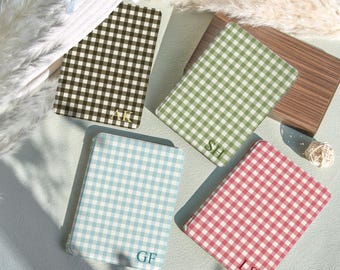 Custom Name Initials Plaid Detachable Magnetic Kindle Case, Kindle Paperwhite 12th 7" Case With Strap,  Fire HD Case,  Kobo Clara Case/Cover