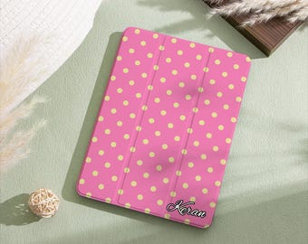Pink polka dots iPad Case 2026 iPad Air 5/6/7/8 iPad Pro 9.7''11'' 12.9'' iPad Mini 5/6/7 iPad 10.2" 10.9" 11" 2025 iPad A16 Cover