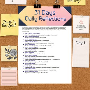 Proverbs 31‑Day Devotional Printable | 2‑Page Scripture Reflection Guide | Christian Study Tool