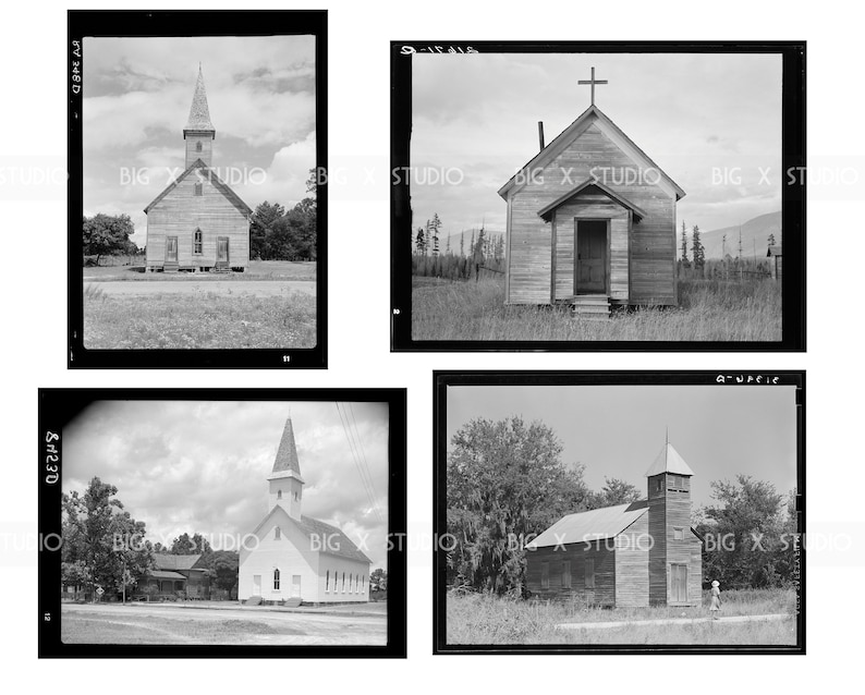 Rural Country Church Vintage Photograph Collection / Digital Download ...