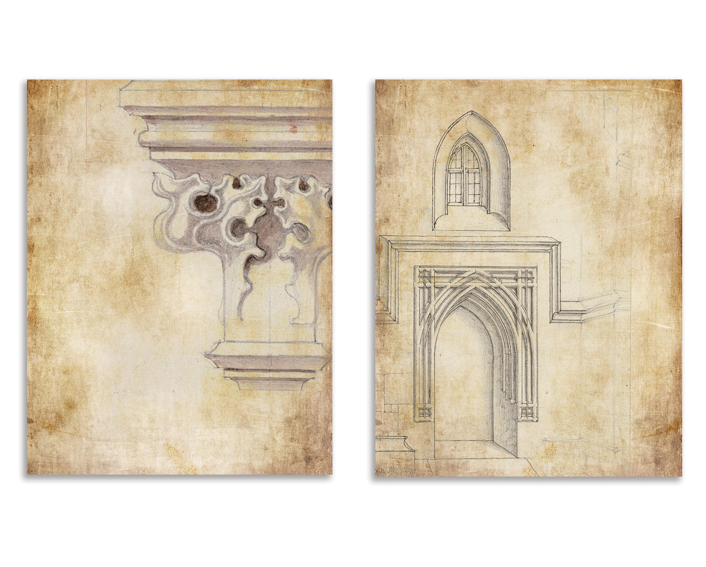 Medieval Gothic Architecture Junk Journal Page Printable Kit ...