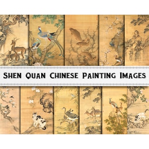 Vintage chinesische Tier Malerei Bilder von Shen Quan / Digital Download / kommerzielle Nutzung / Clipart Printable