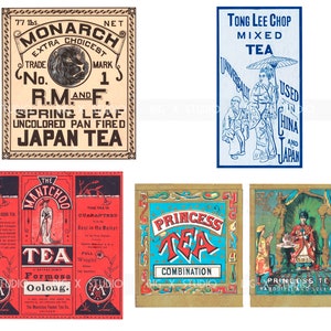 Vintage Tea Labels / Victorian Ephemera / Commercial Use / Digital ...