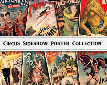 Circus Sideshow Poster Images / Digital Download / Commercial Use / Clipart DIY