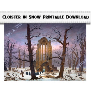 Claustro en la nieve Descarga digital / Caspar David Friedrich / Uso de impresión comercial / Klosterfriedhof