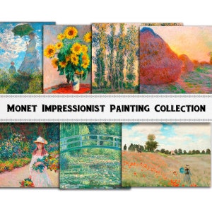 Monet Impressionist Painting Images / Digital Download / Commercial Use / Clipart