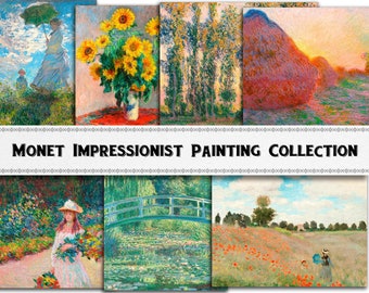 Monet Impressionist Painting Images / Digital Download / Commercial Use / Clipart