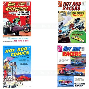 Vintage Racing Car Comic Cover Images / Digital Download / Commercial ...