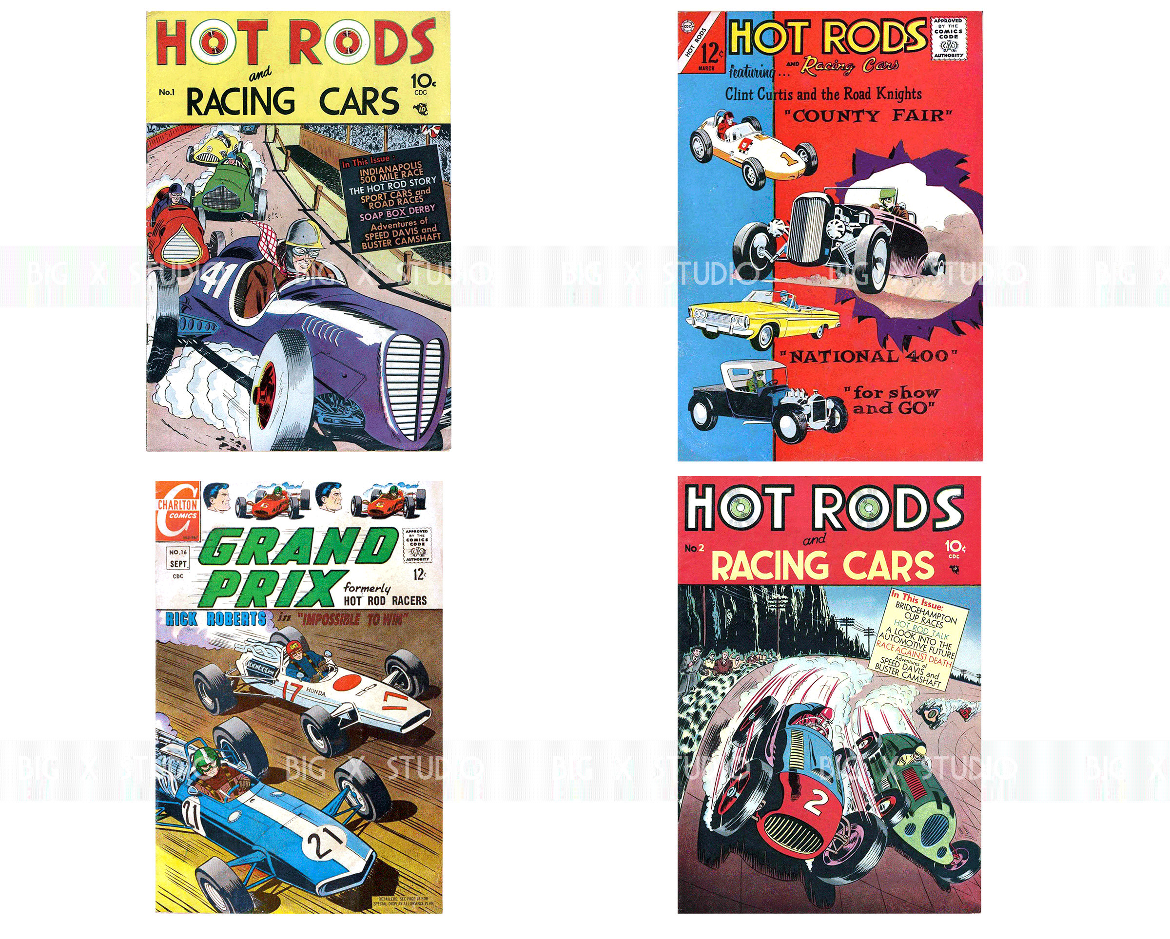 Vintage Racing Car Comic Cover Images / Digital Download / Commercial ...