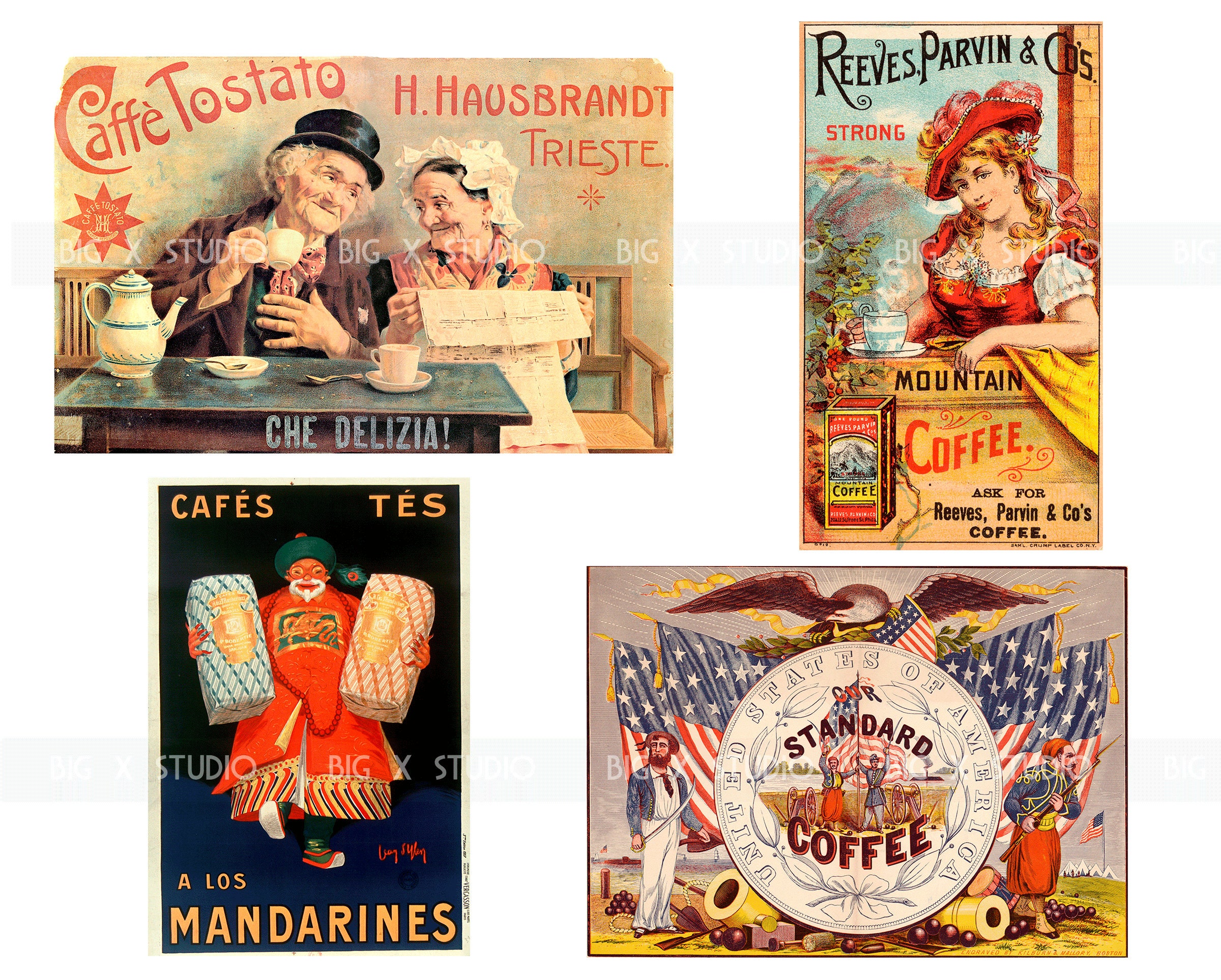 Vintage Coffee Advertising Posters / Victorian Ephemera / Etsy Australia