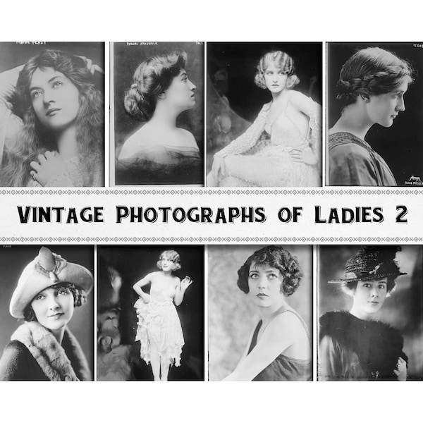 Vintage Photographs of Ladies Set 2 / Digital Download / Commercial Use / Vintage Clipart Printable