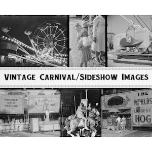 Riesige Bildersammlung zu Karneval und Sideshow-Attraktionen / Digitaler Download / Kommerzielle Nutzung / Clipart DIY / Vintage-Vergnügungspark
