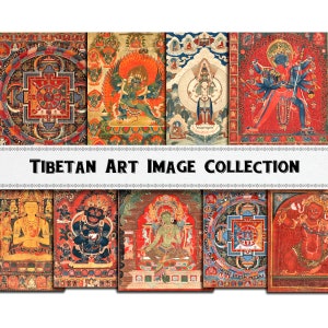 Vintage Tibetan Buddhist Thangka and Mandala Art Images  / Digital Download / Commercial Use / Buddhist Clipart