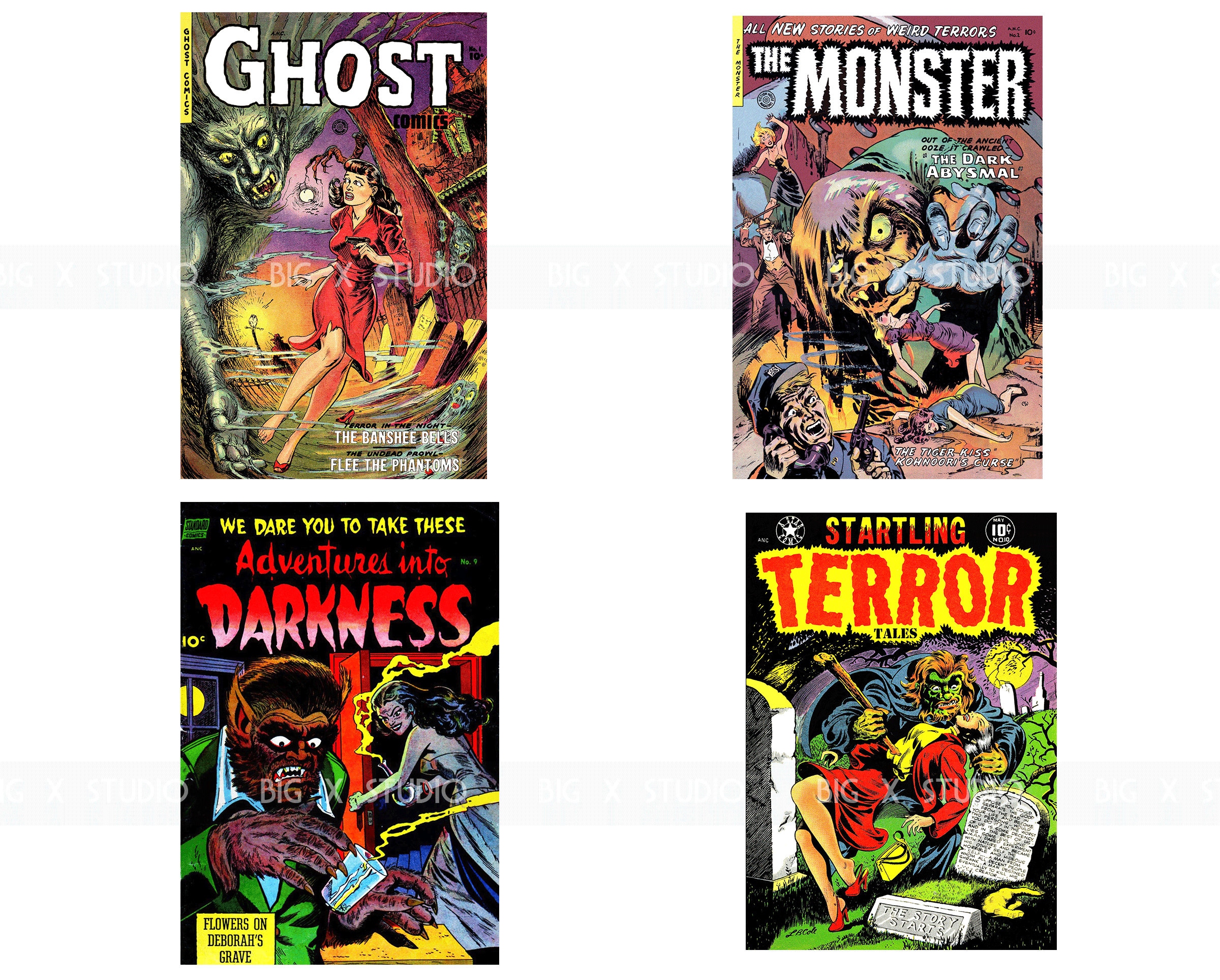Vintage Horror Comic Images / Digital Download / Commercial Use