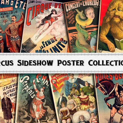 Circus Sideshow Poster Images Set 3 Digital Download Etsy