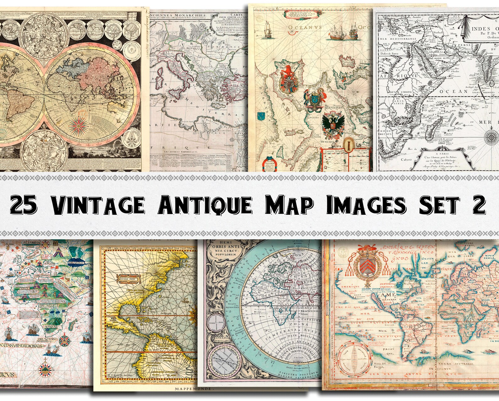 Antique Map Images Set 2 / Medieval Renaissance Maps / Digital | Etsy