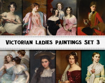 Paintings of Victorian Ladies Set 3 / Digital Download / High Resolution / Commercial Use / Clipart