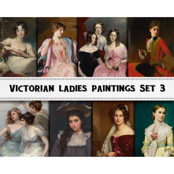 Paintings of Victorian Ladies Set 3 / Digital Download / High Resolution / Commercial Use / Clipart