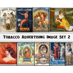 Vintage Tobacco Advertising Images Set 2 / Digital Download / Commercial Use / Cigarette Clipart