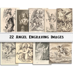 Medieval Gothic Angel Images / Digital Download / Commercial Use / Clipart