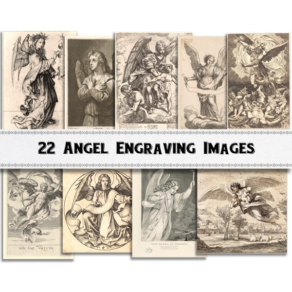 Medieval Gothic Angel Images / Digital Download / Commercial Use / Clipart