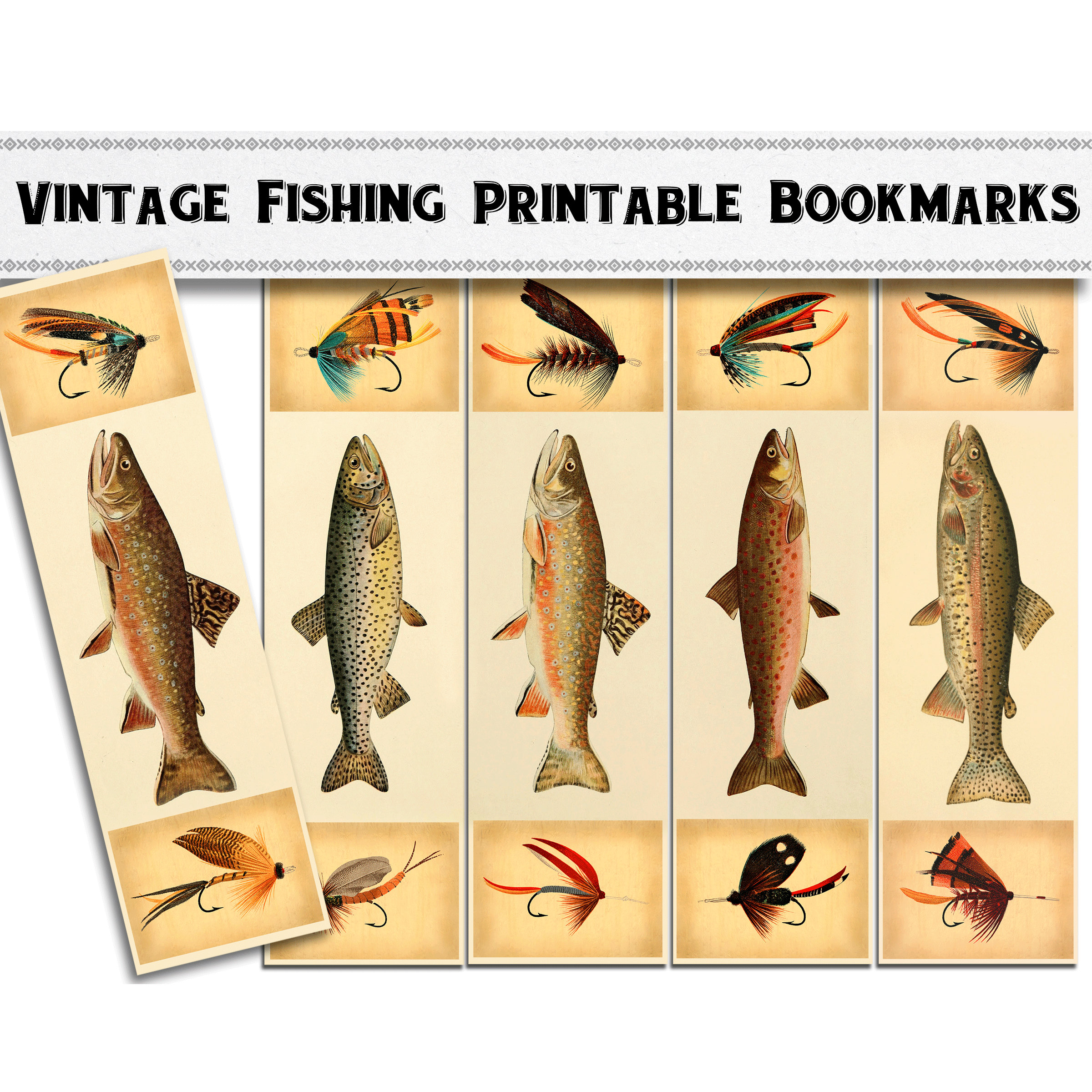 Fly Fishing Printable Bookmarks / Digital Download / Fishing Gift / Party  Favors 