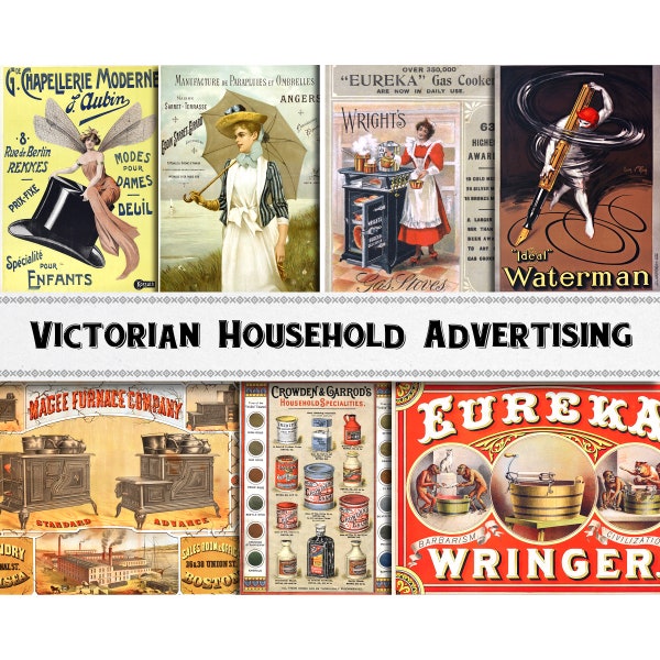 Victorian Advertising Images / Digital Download / Commercial Use / Victorian Ephemera