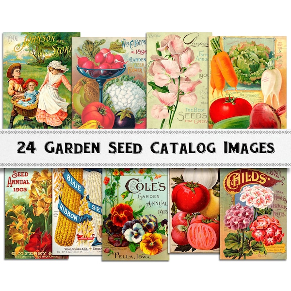 Garden Seed Catalog Images / Digital Download / Commercial Use / Clipart