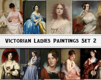 Paintings of Victorian Ladies Set 2 / Digital Download / High Resolution / Commercial Use / Clipart