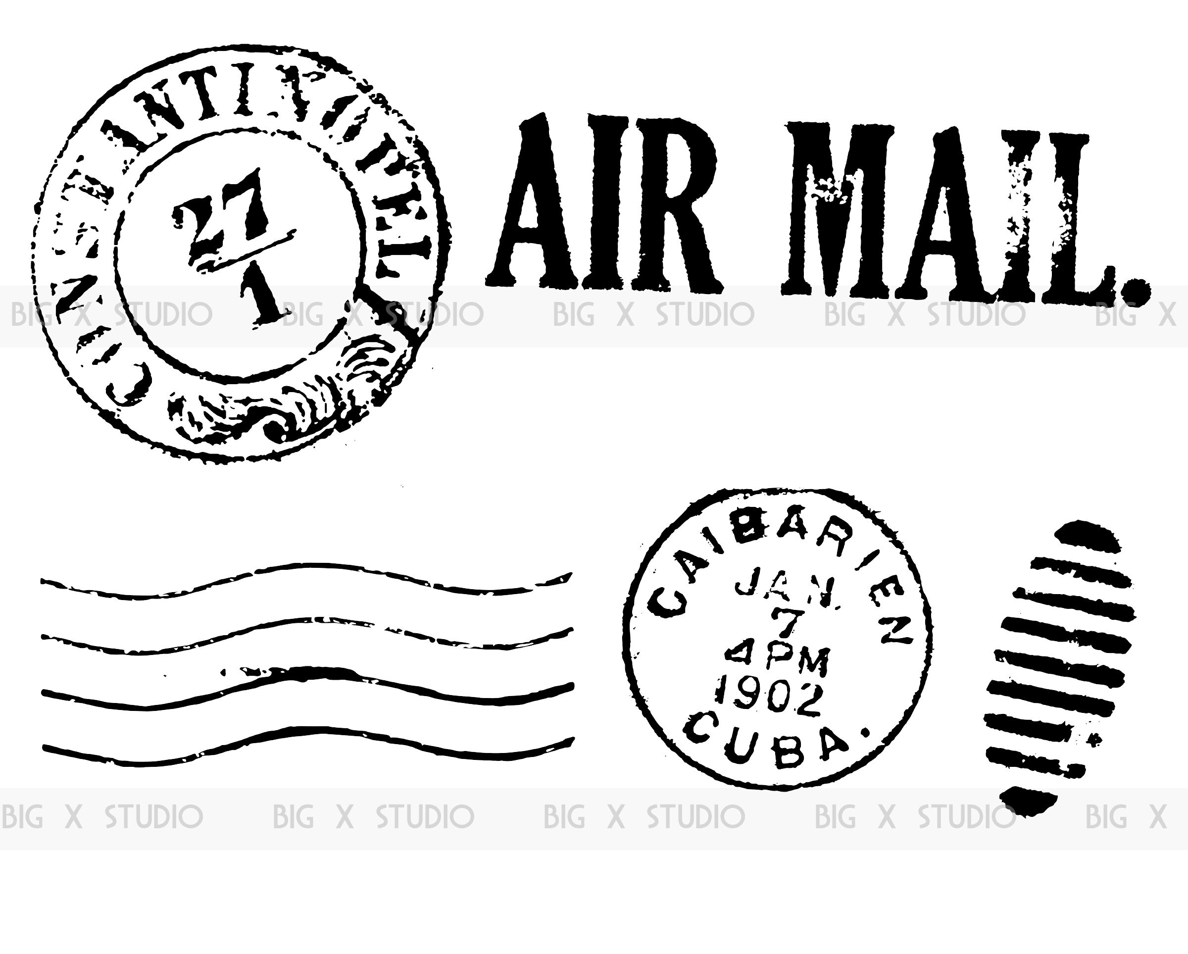 Vintage Distressed Postmark SVG Images / Digital Download / Commercial ...