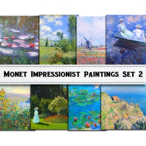 Monet Impressionist Painting Images Set 2 / Digital Download / Commercial Use / Clipart