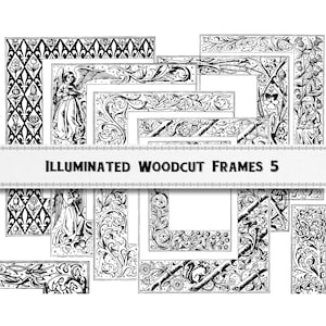 May include: A set of ten black and white printable digital frames with intricate floral and geometric designs. The frames are perfect for adding a vintage touch to your projects.
