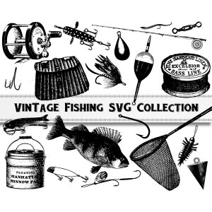Huge Vintage Fishing SVG Image Collection / Digital Download / Commercial Use / Anglers Download
