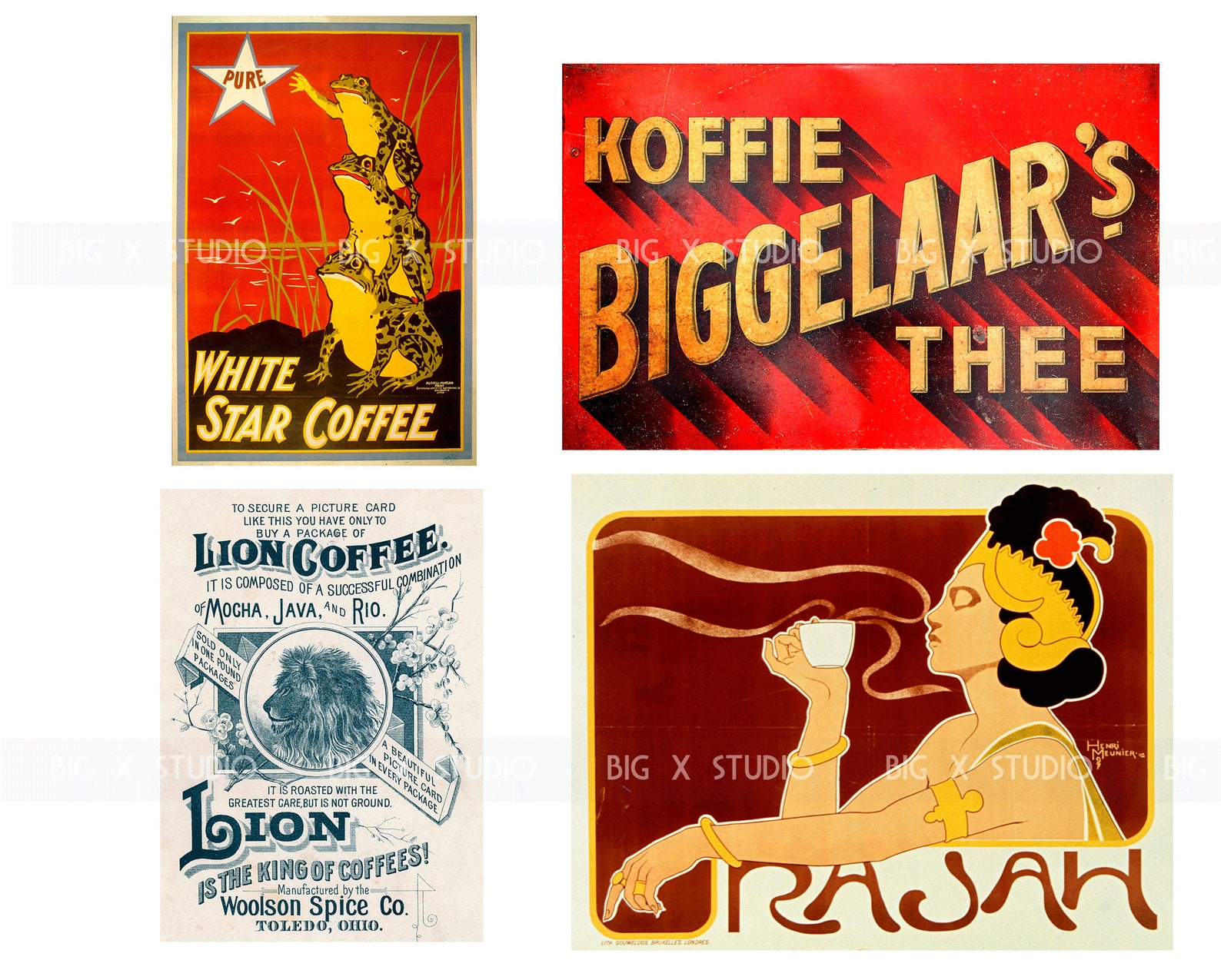 Vintage Coffee Advertising Posters / Victorian Ephemera / - Etsy