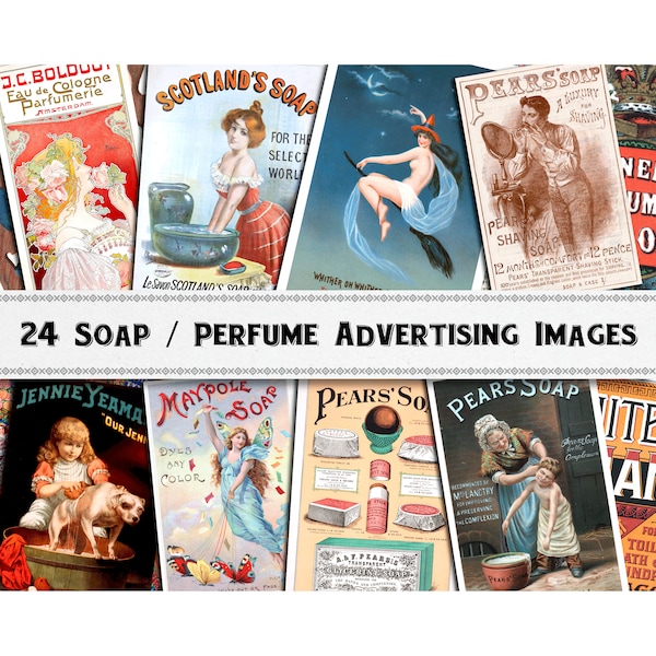 Vintage Soap and Perfume Images / Digital Download / Commercial Use / Clipart