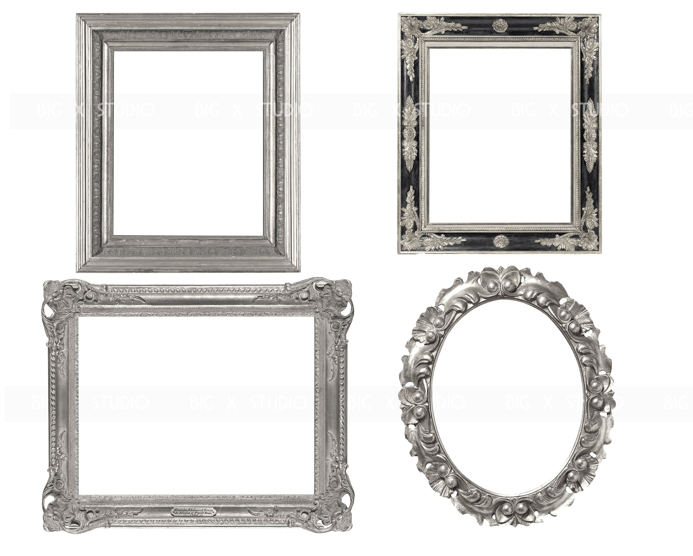 20 High Resolution Ornate Silver Frame Images / Digital | Etsy