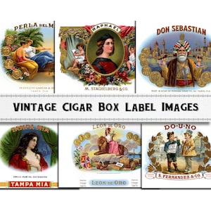 Vintage Cigar Box Label Images / Digital Download / Commercial Use / Clipart