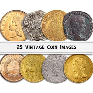 Vintage Coin Images / Pirate coins / Old Coins / Commercial Use /